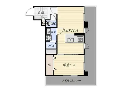 ペルセ天文館(1LDK/4階)の間取り写真