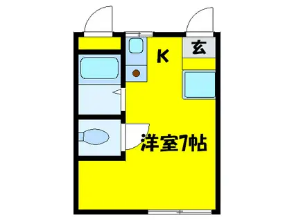 ヴィラ瀬田川(ワンルーム/1階)の間取り写真