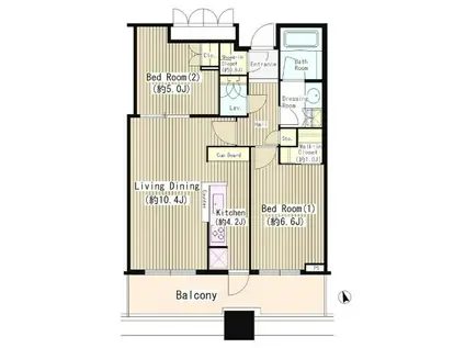 N パークタワー目黒(2SLDK/17階)の間取り写真