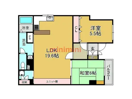 ゾーン・エバーグリーン(2LDK/1階)の間取り写真