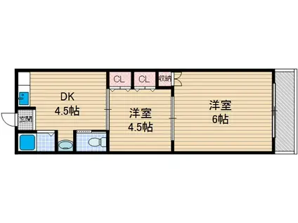 むつみマンション(2DK/3階)の間取り写真