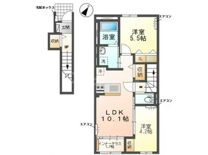 パルク フェルメ(2LDK/2階)の間取り写真