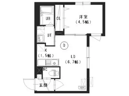 コローレ澄川3-1(1LDK/1階)の間取り写真
