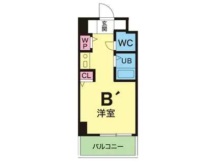 YKハイツ松の内(ワンルーム/3階)の間取り写真
