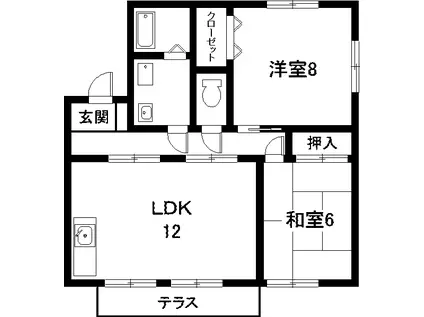 サンフラワーフジ(2LDK/1階)の間取り写真