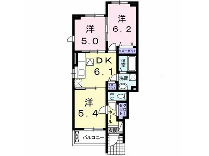 ジョイフル四寳庵(3DK/1階)の間取り写真