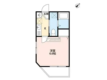 BEST STAGE リシュ新所沢(1K/2階)の間取り写真