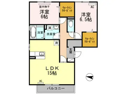 グレイスコート手城(2LDK/3階)の間取り写真