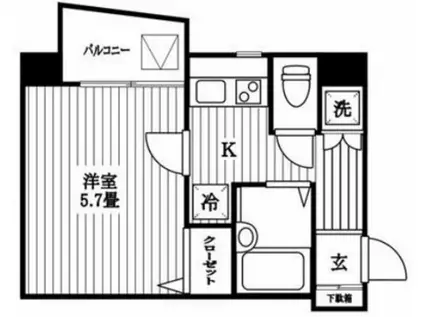 エスコート渋谷(1K/7階)の間取り写真