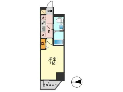 AZEST亀有サウス TOWER(1K/4階)の間取り写真