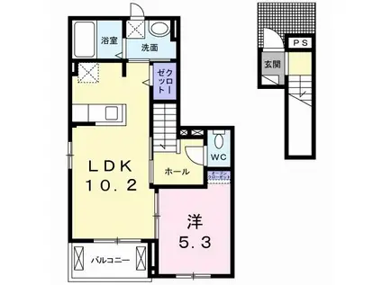 ル・ヴァンヴェールIII(1LDK/2階)の間取り写真