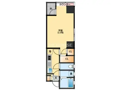 Jプレイス(1K/5階)の間取り写真