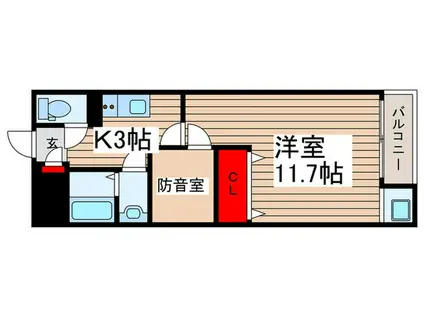 SKビル拾四番館(1K/4階)の間取り写真