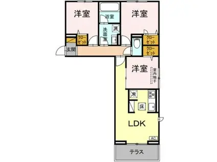 ハイクレスト(3LDK/1階)の間取り写真
