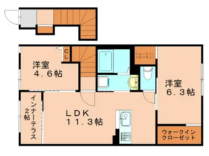 CONCOLDIA(2LDK/2階)の間取り写真