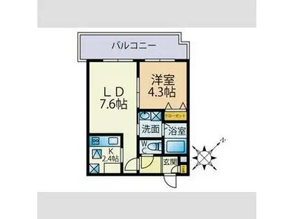 アトラス手稲(1LDK/1階)の間取り写真