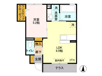 コンフォール・メゾンIII(1LDK/1階)の間取り写真