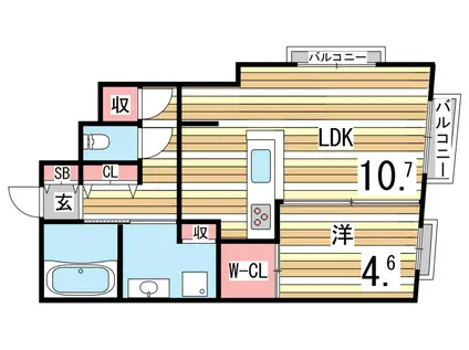 LUMINA(1LDK/5階)の間取り写真