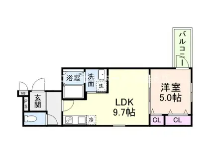 シャルマンエイトII番館(1LDK/2階)の間取り写真