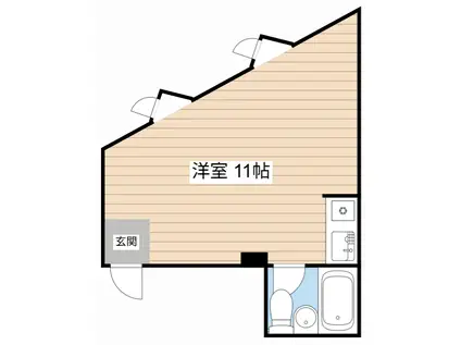 プライムスクエア(ワンルーム/3階)の間取り写真