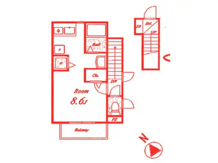セーヌ藤が岡(ワンルーム/2階)の間取り写真