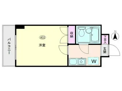 ジュネス浅草(1K/4階)の間取り写真