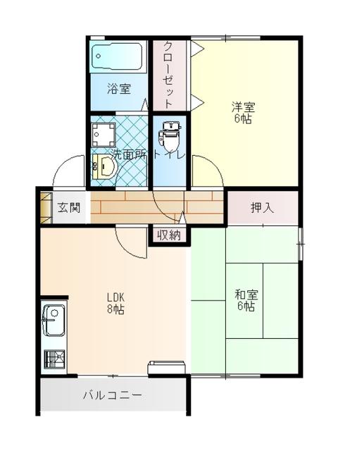 アイリスタウン(2LDK/1階)の間取り写真