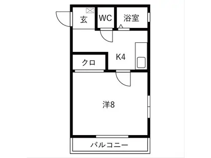 ドエルKMII(1K/3階)の間取り写真