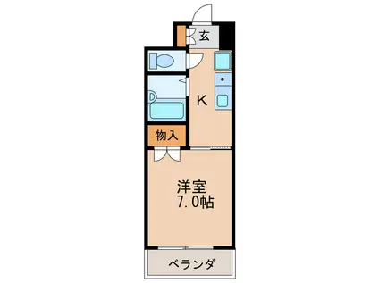 ラ・モヴェール白壁(1K/4階)の間取り写真