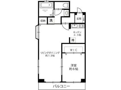 ビューティフル・ベル(1LDK/2階)の間取り写真