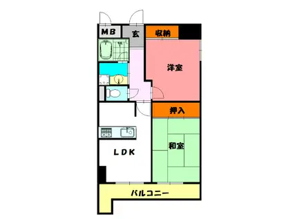 サンエクセル江井島(2LDK/4階)の間取り写真