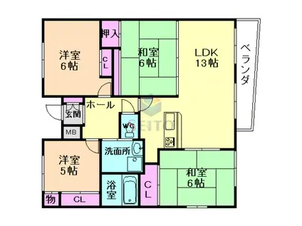 COLLECTION刀根山(4LDK/4階)の間取り写真