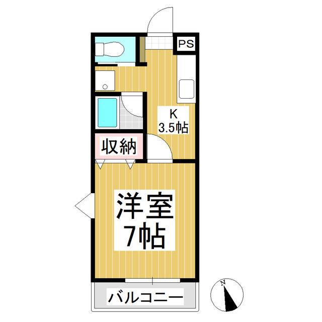ソフィアM(1K/2階)の間取り写真