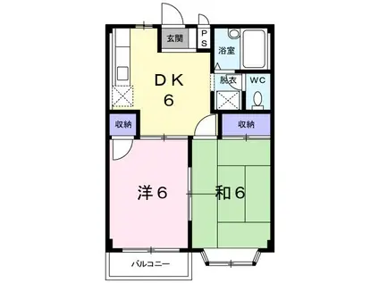 レザンドール(2DK/2階)の間取り写真