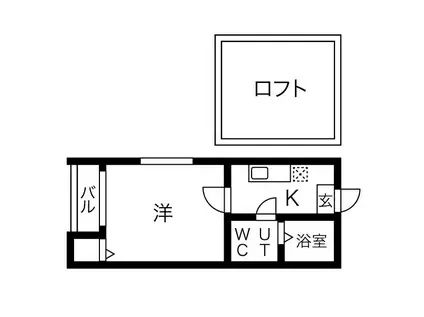 寿キャッスル栄生(1K/2階)の間取り写真