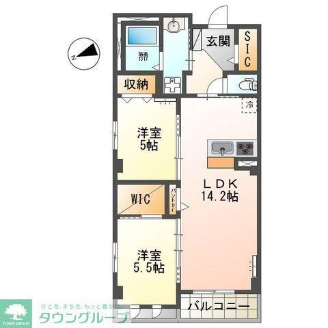 千葉パークストリート(2LDK/2階)の間取り写真