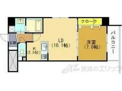 サンローズ南茨木(1LDK/3階)の間取り写真
