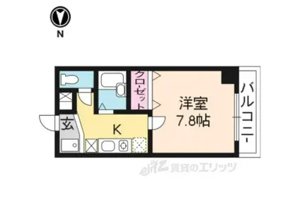 アマーレ御幸町(1K/4階)の間取り写真