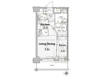 メイクスアート金山サウス(1LDK/7階)の間取り写真