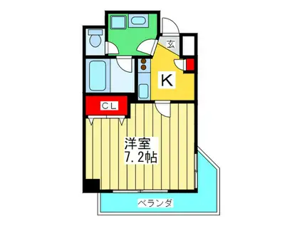 アクティコートクリスタル京橋(1K/6階)の間取り写真