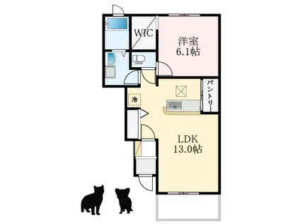 レジデンス BREEZEIII(1LDK/1階)の間取り写真