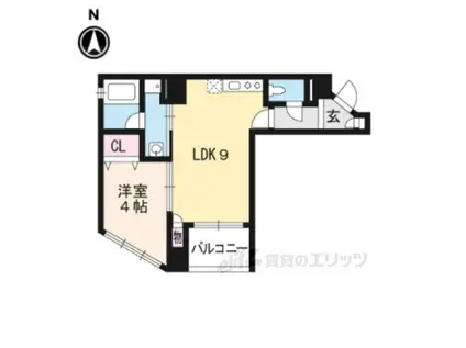 メルベーユ青木(1DK/5階)の間取り写真