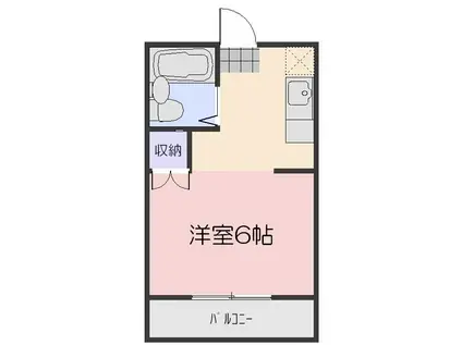 メゾンMK豊成(1K/2階)の間取り写真