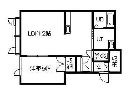 タウンズ7.19B(1LDK/2階)の間取り写真