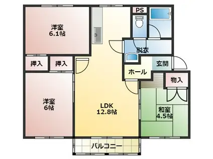 キャピタル5(3LDK/2階)の間取り写真