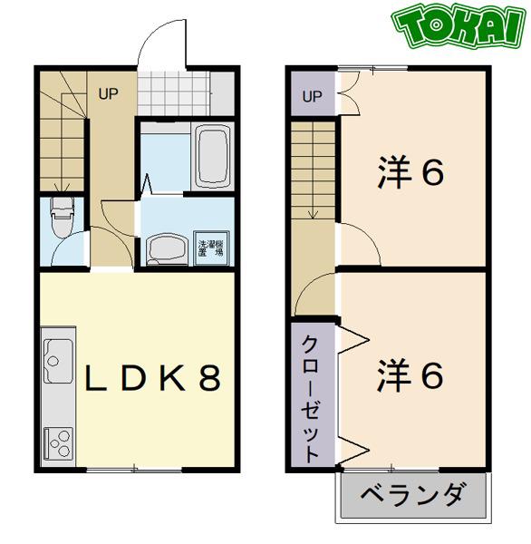 SAKURA TERRACE(2LDK/1階)の間取り写真