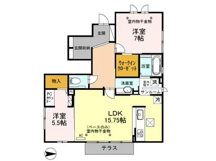 GRAN REFLET(2LDK/1階)の間取り写真