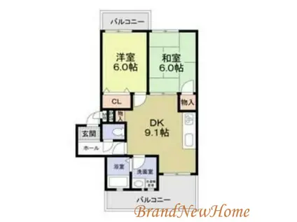 諏訪ノ森OMパレス(2DK/3階)の間取り写真