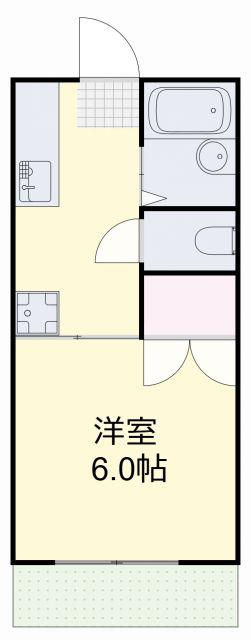 シャトレーII(1K/1階)の間取り写真