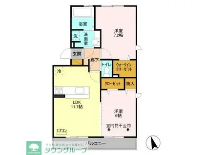 グランデ八潮I(2LDK/3階)の間取り写真